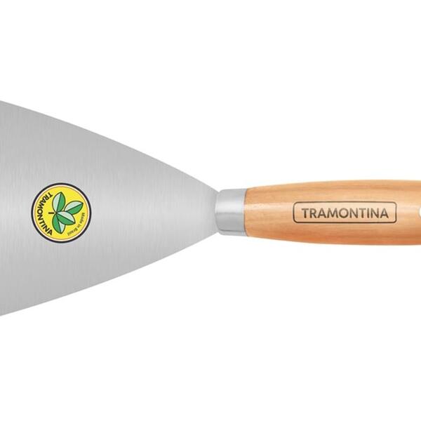 Espatula Metalica Rigida 12 Cm Com Cabo De Madeira Tramontina