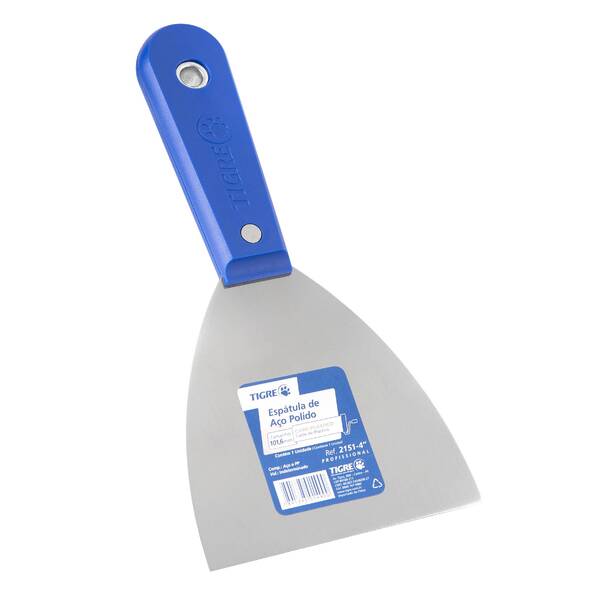 Espátula Multiuso Aço Polido101,5mm com Cabo de Plástico Tigre