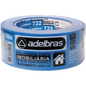 Fita Crepe Azul Imobiliaria 48mm X 50m Anti Uv 722 Adelbras