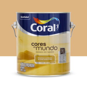 Tinta Acrílica Fosca Pronta para Uso Cores do Mundo Premium Interior Dunas Do Saara Médio 3,6 L Coral